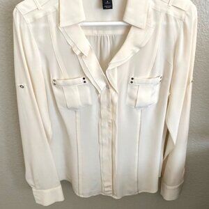 Cream Silk Blouse, Size 6